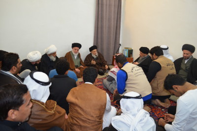 سماحة المرجع الديني الكبيرالسيد الحكيم (مد ظله) يستقبل وفد من أهالي الأحساء
