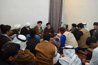 سماحة المرجع الديني الكبيرالسيد الحكيم (مد ظله) يستقبل وفد من أهالي الأحساء