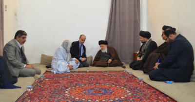 سماحة المرجع الديني الكبيرالسيد الحكيم (مد ظله) يستقبل السفير الأسباني في بغداد