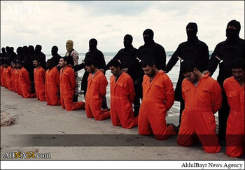ذبح داعش التكفيري أمس الأحد 21 مسيحيا مصريا في ليبيا بعد أن أسرهم في وقت سابق