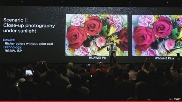 تقول هواوي إن هواتفها تلتقط صورا أكثر ثراء في الألوان من صور "آي فون 6" الذي انتجته شركة آبل 