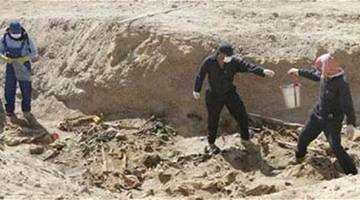 رفع رفات 11 شخصاً من مقبرة جماعية شمال شرق بعقوبة