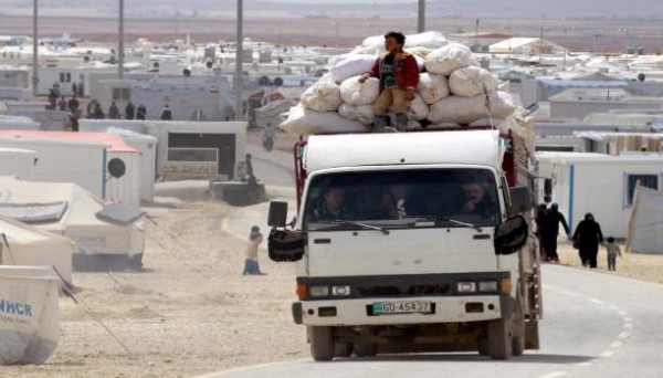 شاحنات محمّلة بمنتجات أردنية في العراق (أرشيف/فرانس برس)