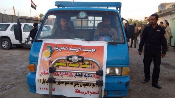مؤسسة اليتيم الخيرية في بغداد تتفقد مقاتلي الحشد الشعبي شمال بابل وتقف على احتياجاتهم اللوجستية والإنسانية
