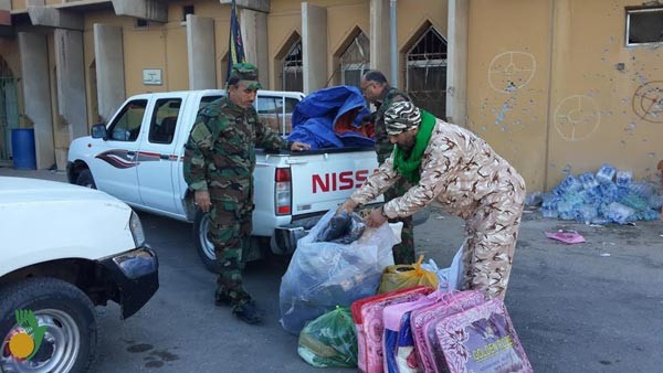 مؤسسة اليتيم الخيرية في ميسان تزور مجاهدي الحشد الشعبي وتقدم لهم مساعدات عينية