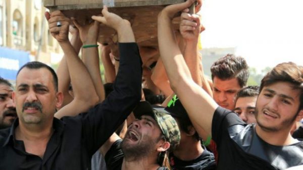 تشييع جثمان الشهيد اكرم هادي البالغ من العمر 24 عاما جرى يوم الثلاثاء 
