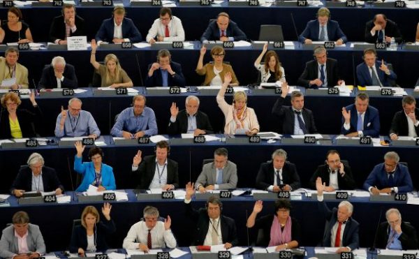 MEPs take part in a voting session at the European Parliament in Strasbourg