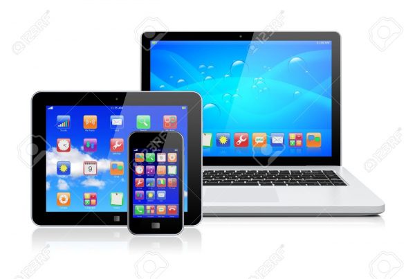 17323213-laptop-tablet-pc-computer-and-mobile-smartphone-with-a-blue-background-and-colorful-apps-on-a-screen-stock-photo