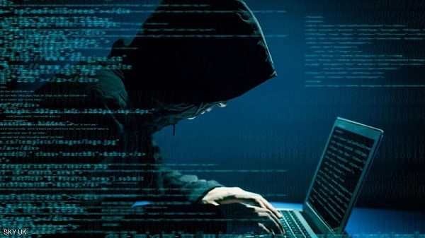 Hacker attacking internet
