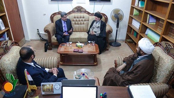سماحة السيد محمد حسين الحكيم يلتقي وزير التعليم العالي السوري السابق 